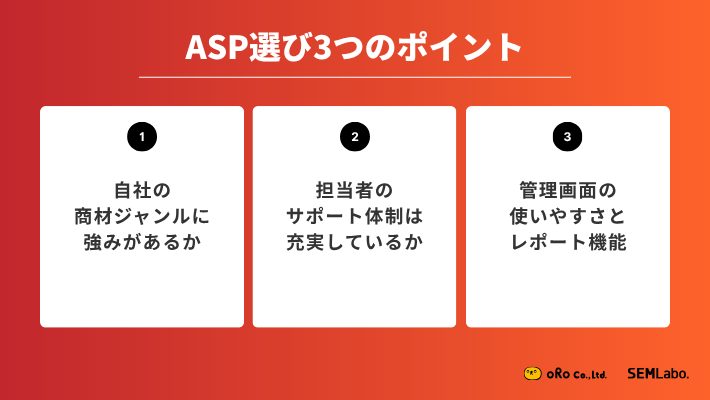 ASP選び3つのポイント